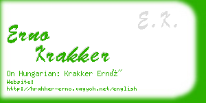 erno krakker business card